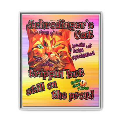 schrodinger's cat - framed canvas art (color blur)
