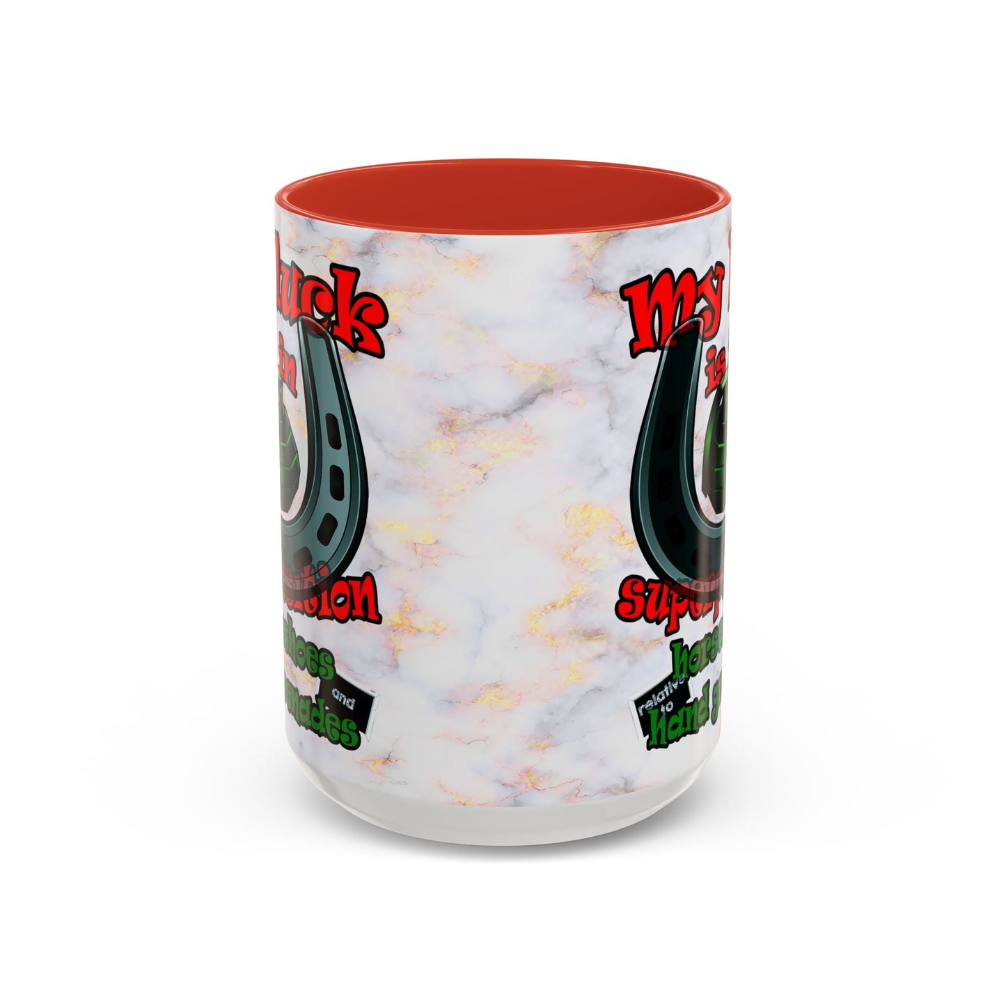my luck - Accent Mug (white marble)