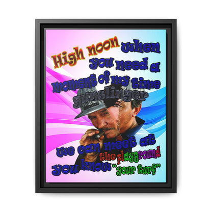 high noon - framed canvas art (light blue-pink wave)