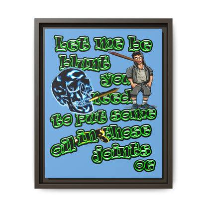 og - framed canvas art (light blue)