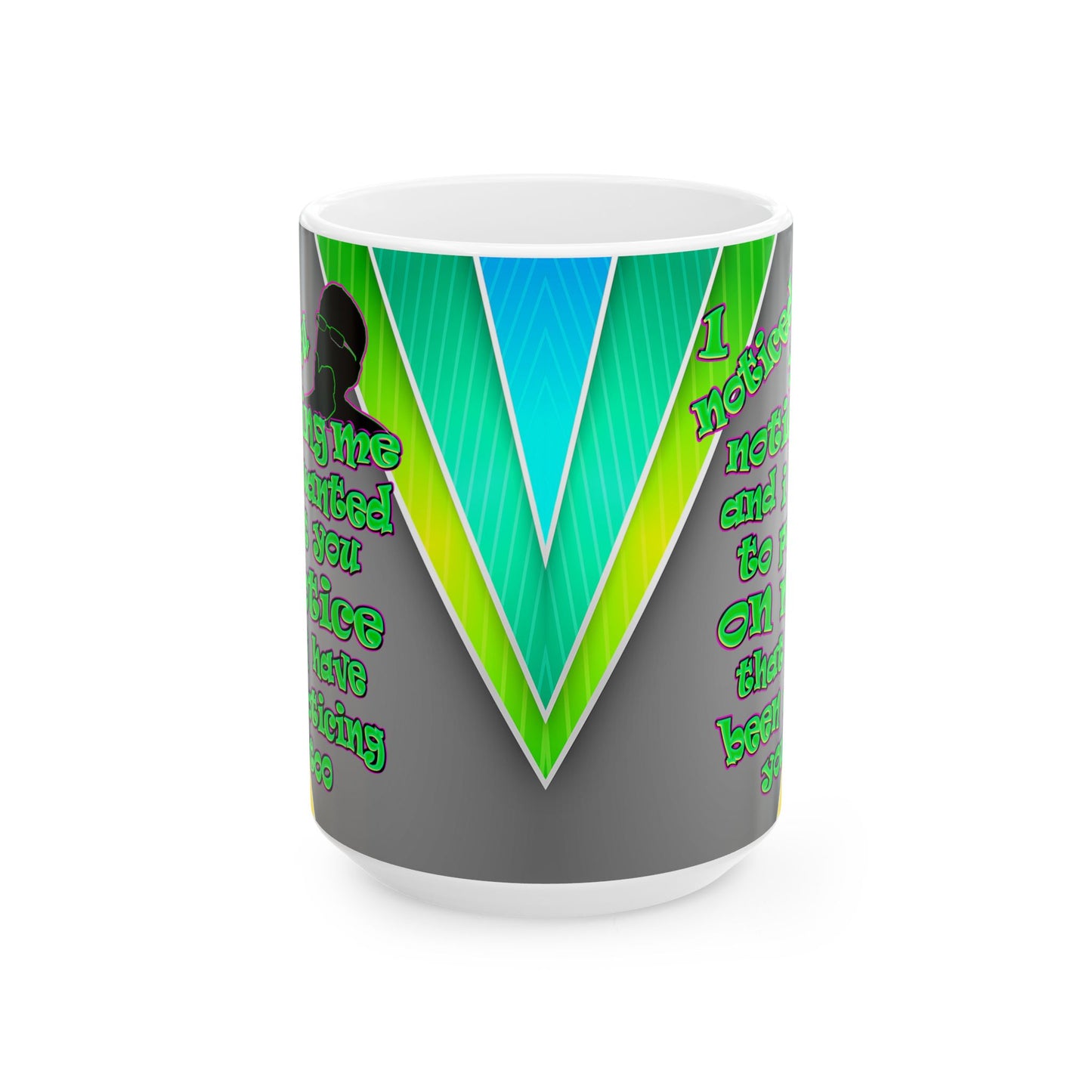 noticed you noticing - White Mug (rainbow split)