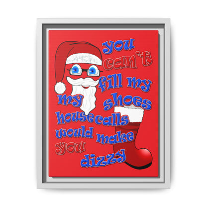 santa's shoes - framed canvas art (red)