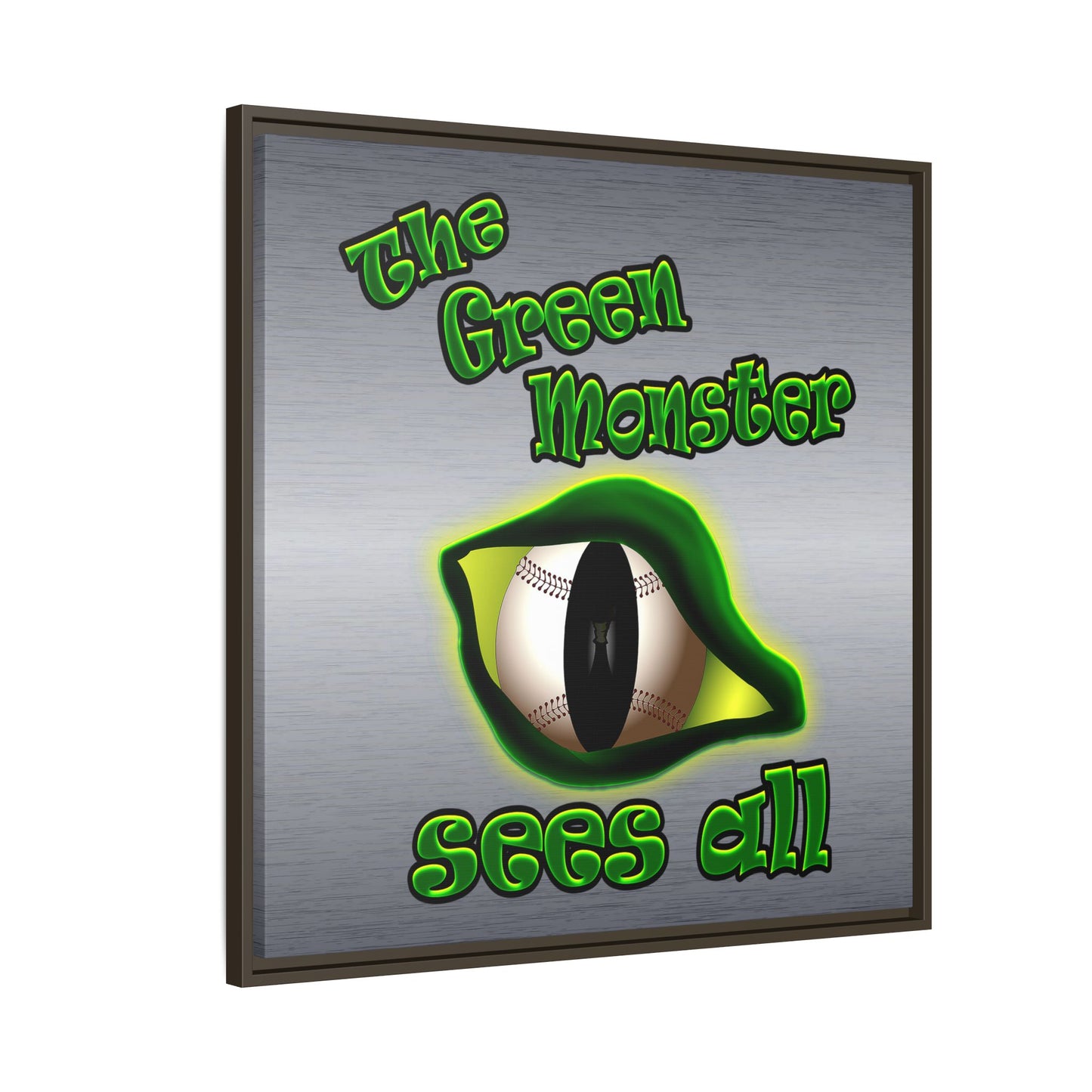 green monster - framed canvas art (brushed nickel)