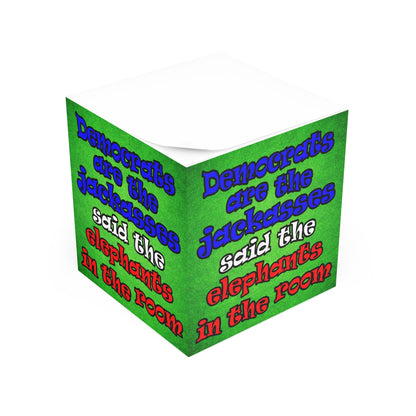 donkeys and elephants - note cube (green turf)