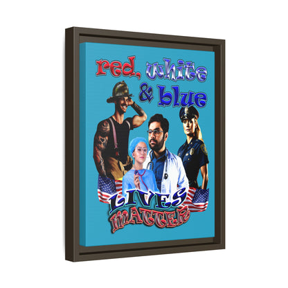 rw&b lives matter - framed canvas art (turquoise)