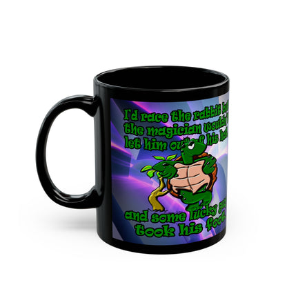 turtle race - Black Mug (grey-pink wave)