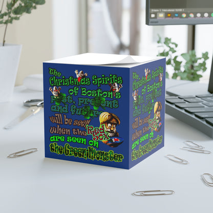 christmas spirits of boston - note cube (dark blue)