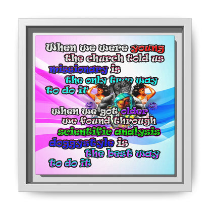 doggystyle - framed canvas art (light blue-pink wave)