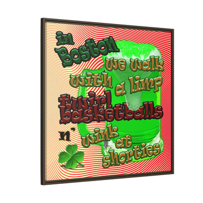 celtics logo - framed canvas art (yellow-orange wave)