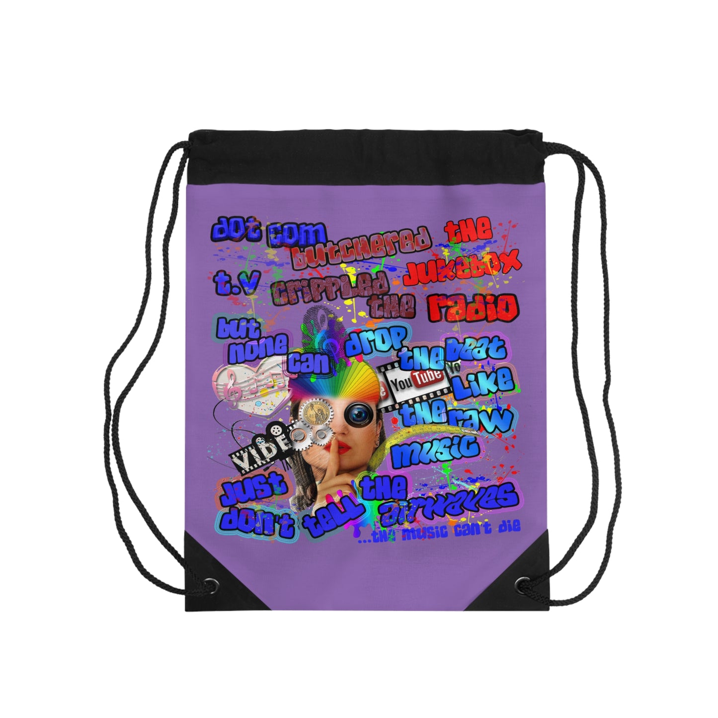 drop the beat - Drawstring Bag (light purple)