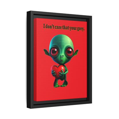 I don't care that your grey - framed canvas art (red)