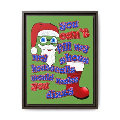santa's shoes - framed canvas art (green)