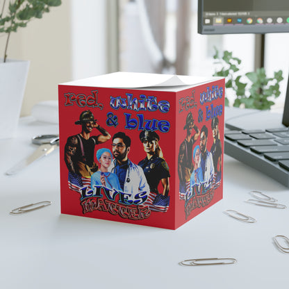 rw&b lives matter - note cube (dark red)