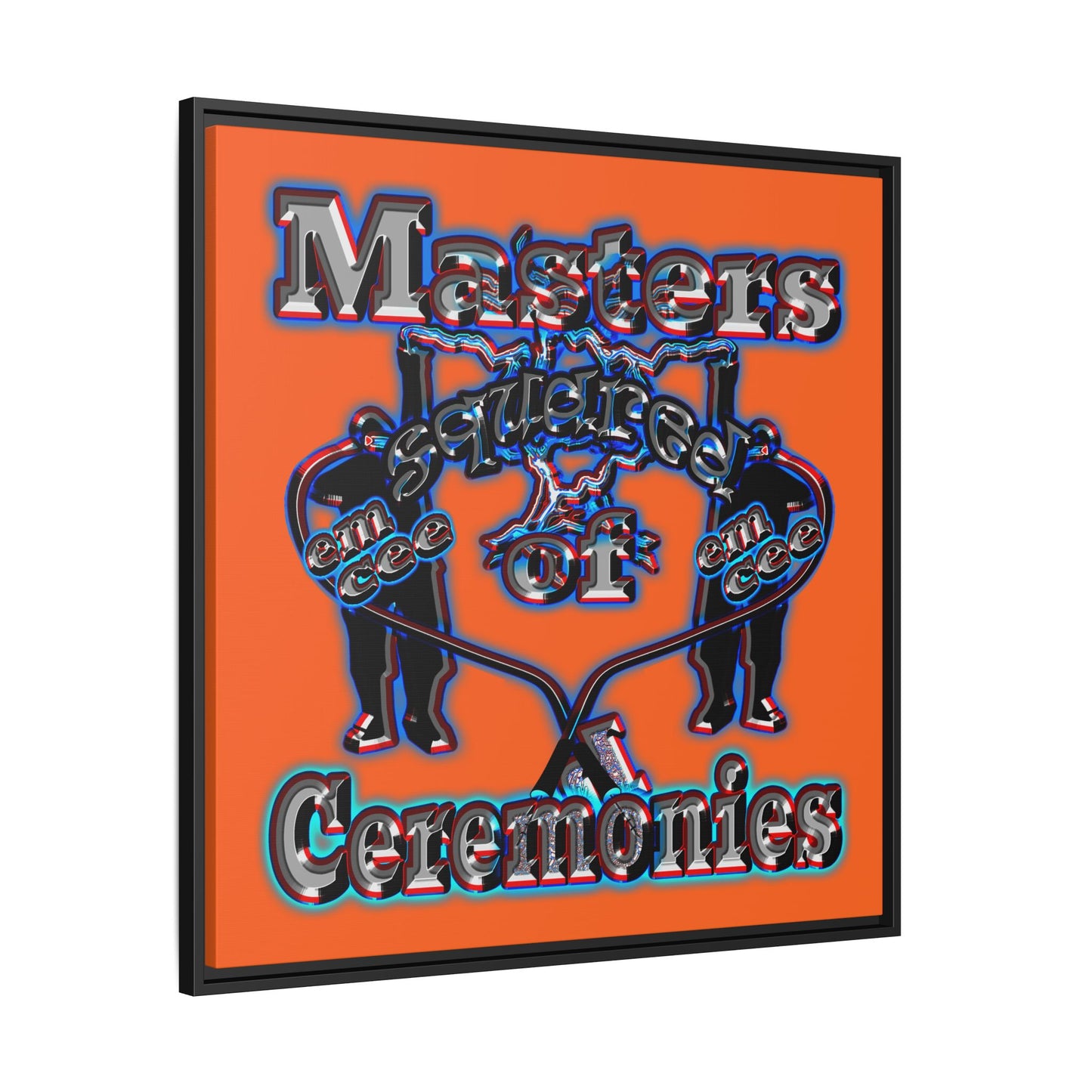 em cee squared - framed canvas art (orange)