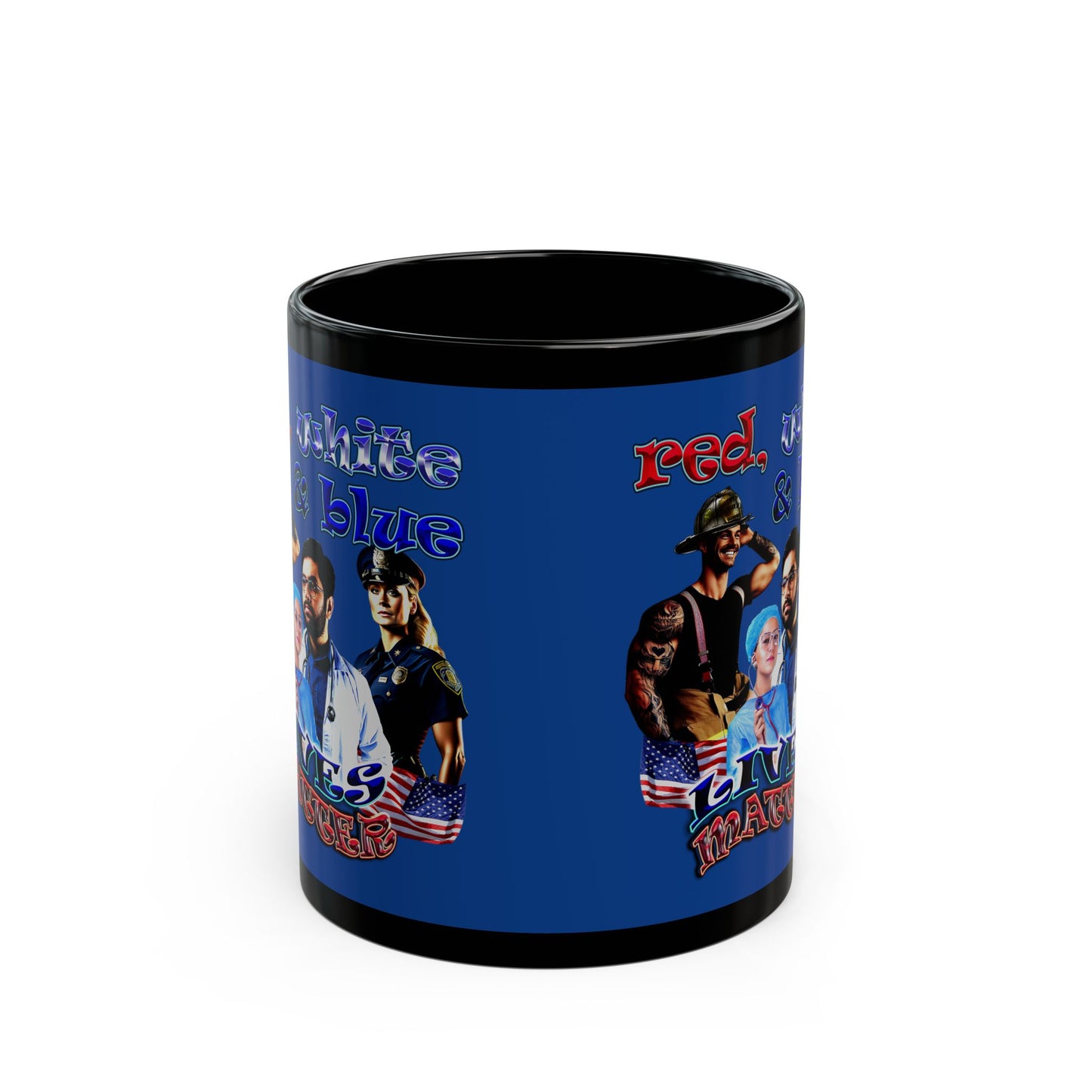 rw&b lives matter - Black Mug (dark blue)