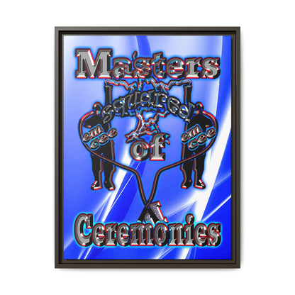 em cee squared - framed canvas art (blue-white wave)