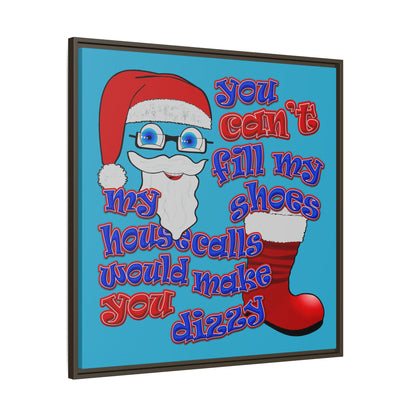 santa's shoes - framed canvas art (turquoise)