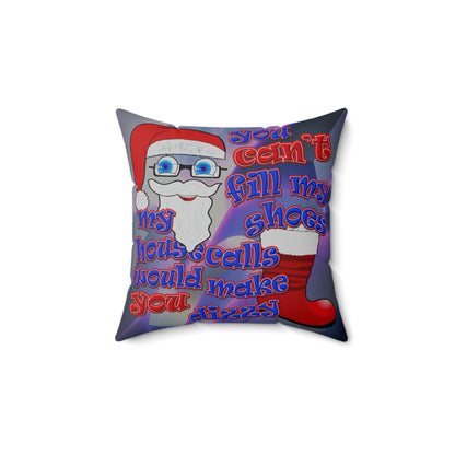 santa's shoes - Spun Polyester Square Pillow - (grey-pink wave)