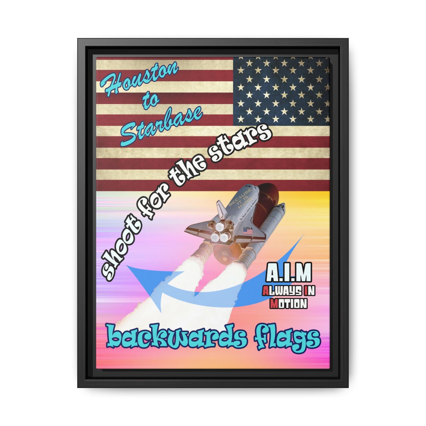 shoot for the stars - framed canvas art (color blur)