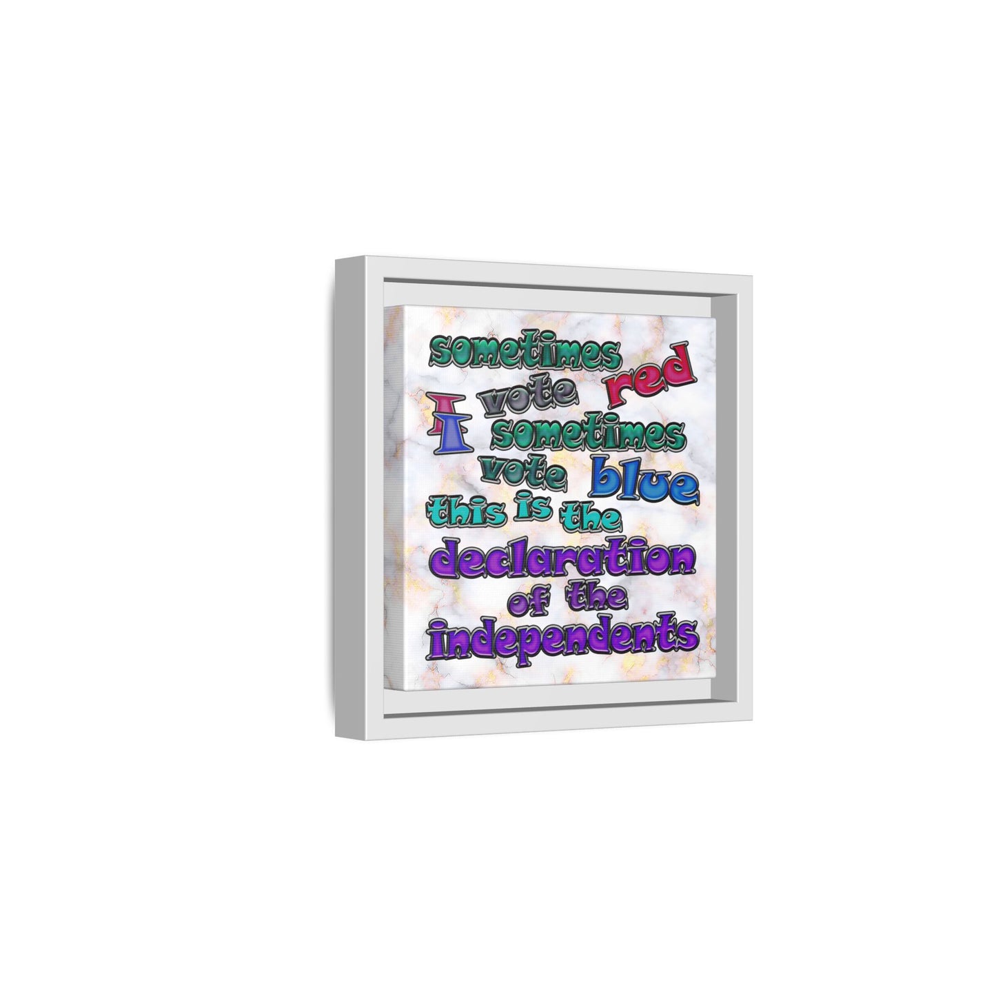 declaration of the independents - framed canvas art (white marble)