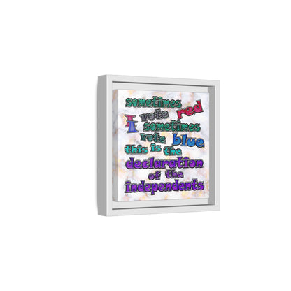 declaration of the independents - framed canvas art (white marble)
