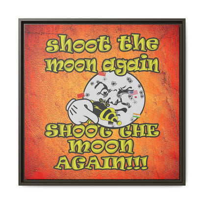 shoot the moon again - framed canvas art (burnt orange)