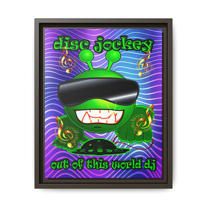 disc jockey - framed canvas art (purple wave)