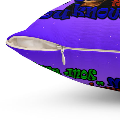 high noon - Spun Polyester Square Pillow - (purple-pink wave)