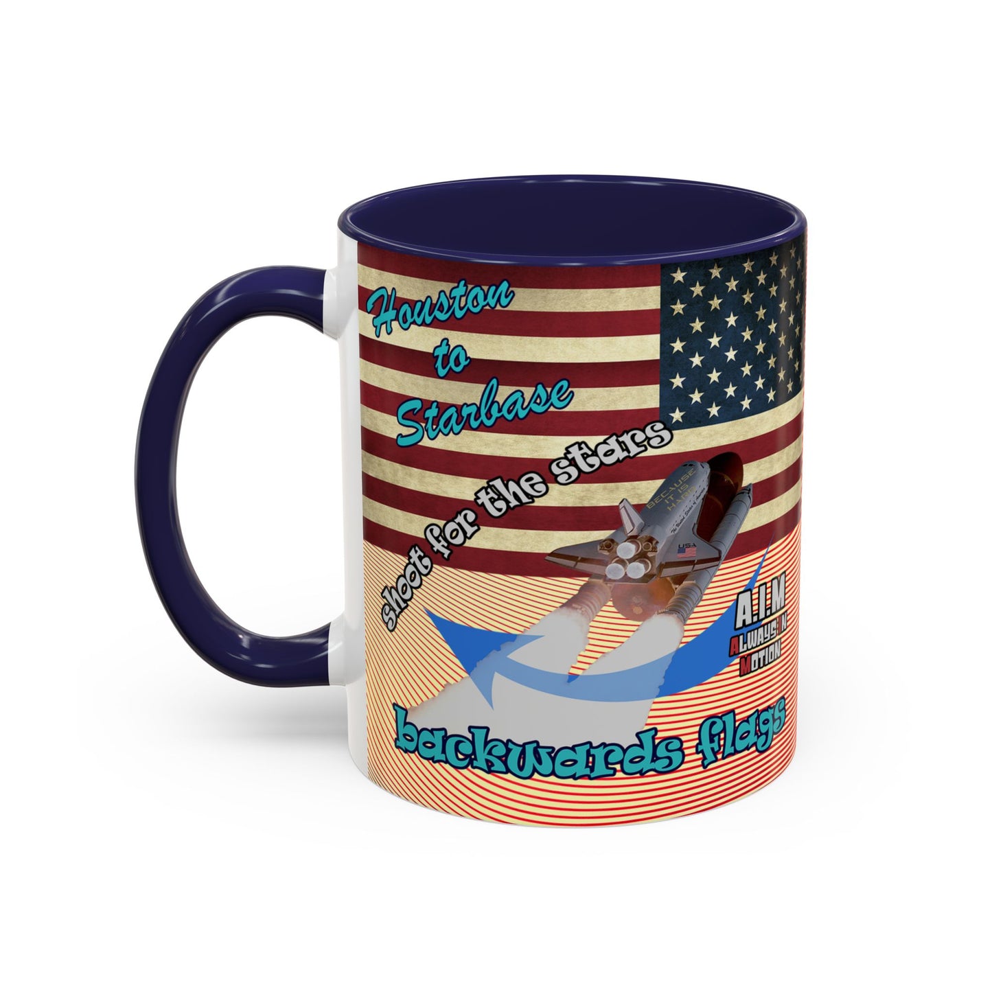 shoot for the stars - Accent Mug (yellow-orange wave)