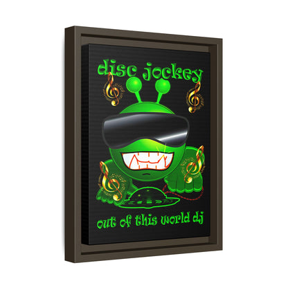 disc jockey - framed canvas art (black)