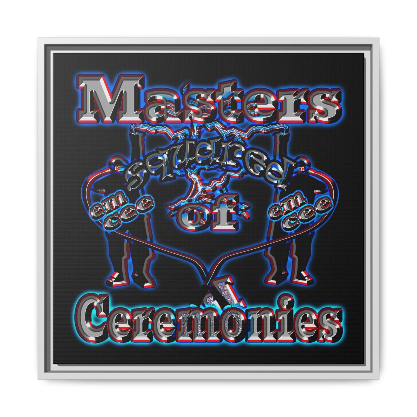 em cee squared - framed canvas art (black)