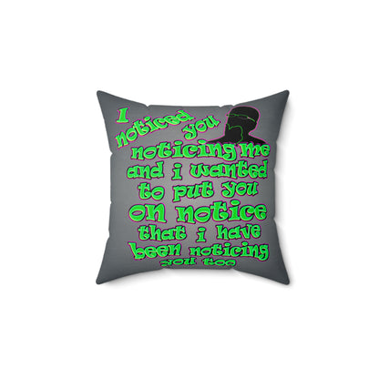 noticed you noticing - Faux Suede Square Pillow - (grey-light grey)