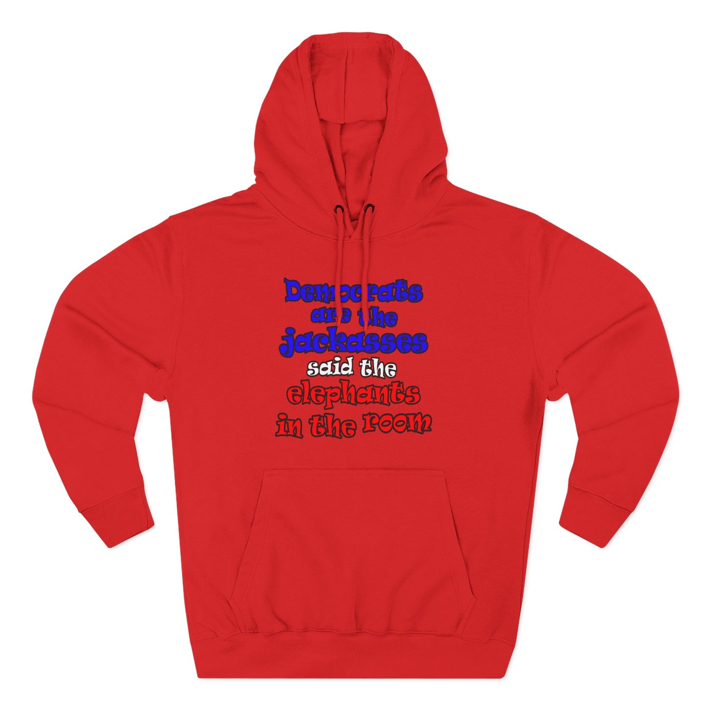 donkeys and elephants - Three-Panel Fleece Hoodie