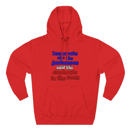 donkeys and elephants - Three-Panel Fleece Hoodie
