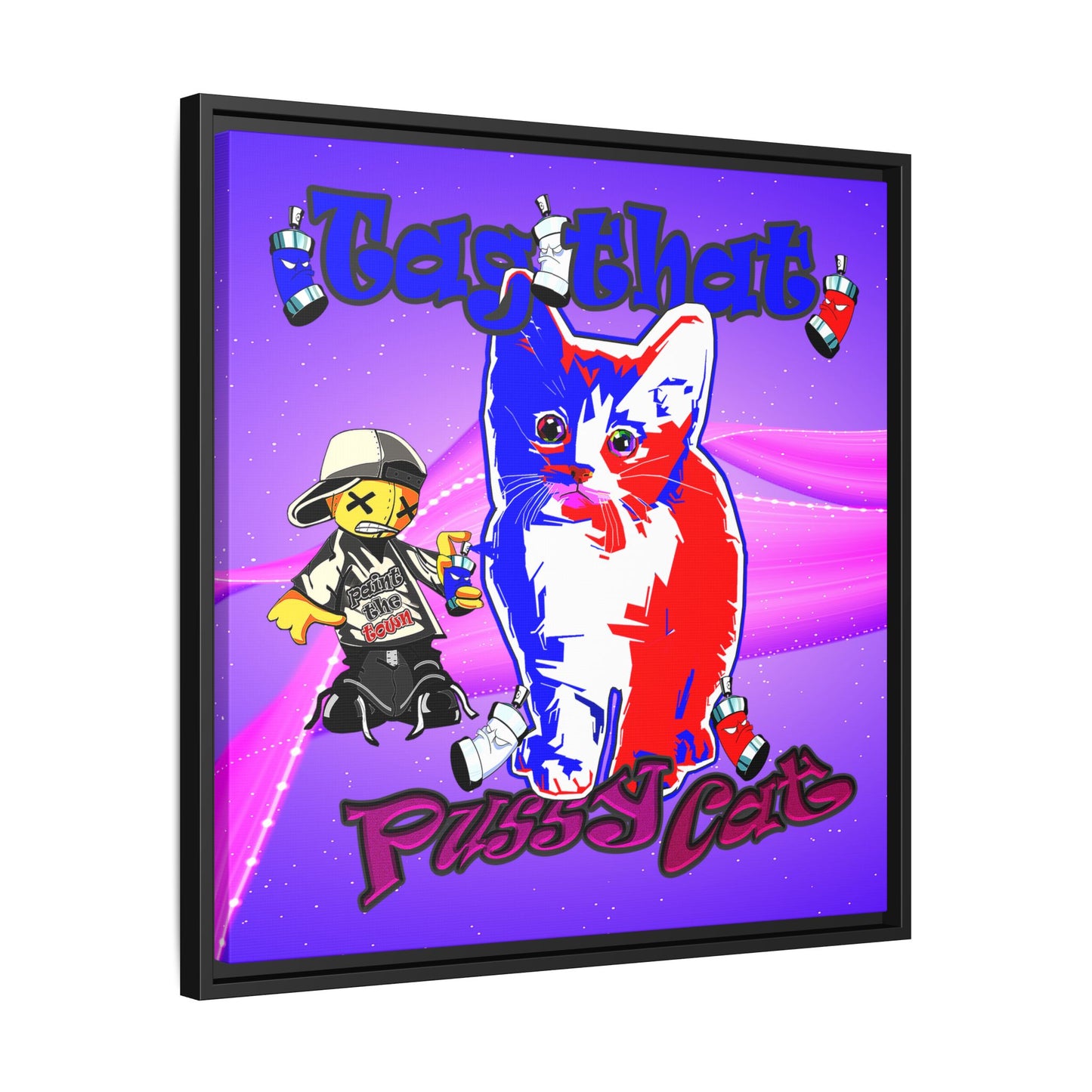 tag that - framed canvas art (purple-pink wave)