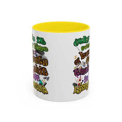 the bum's shit - Accent Mug (white)