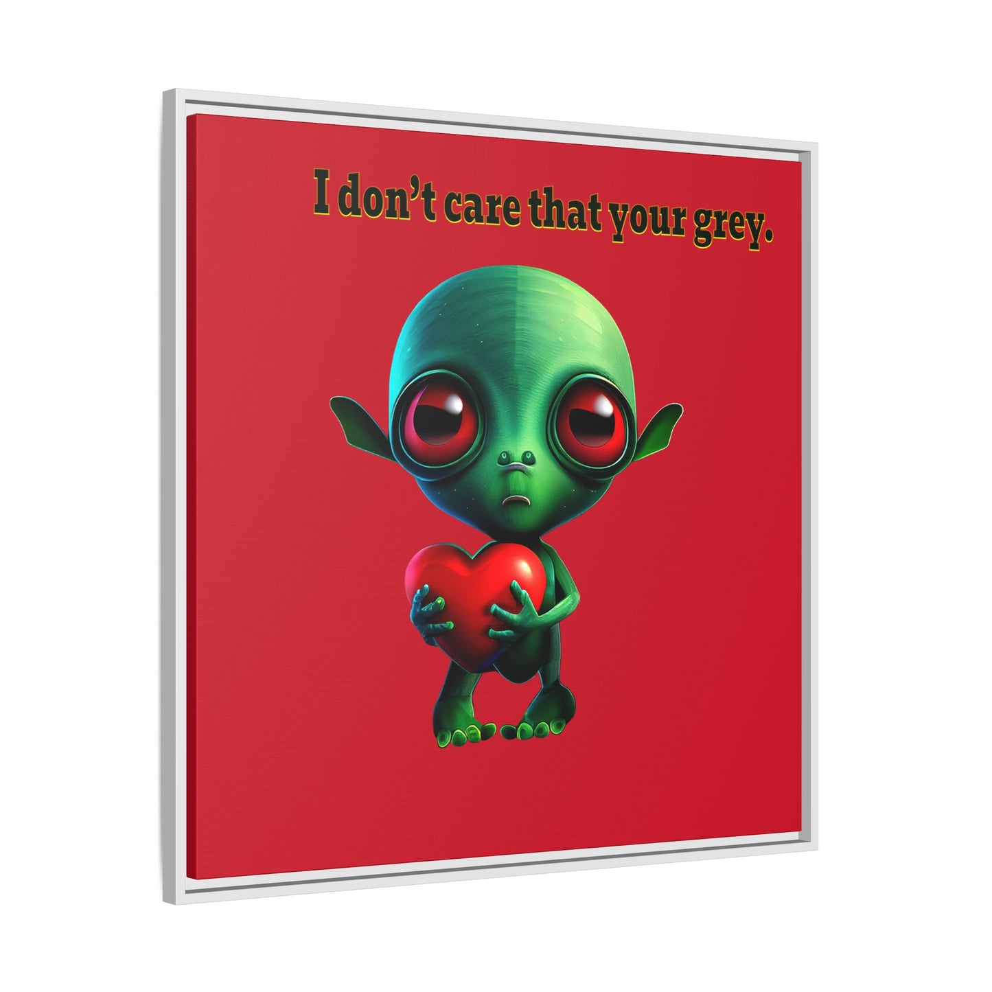 I don't care that your grey - framed canvas art (dark red)