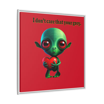 I don't care that your grey - framed canvas art (dark red)
