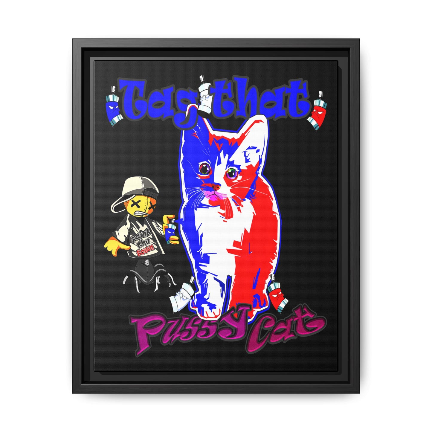 tag that - framed canvas art (black)