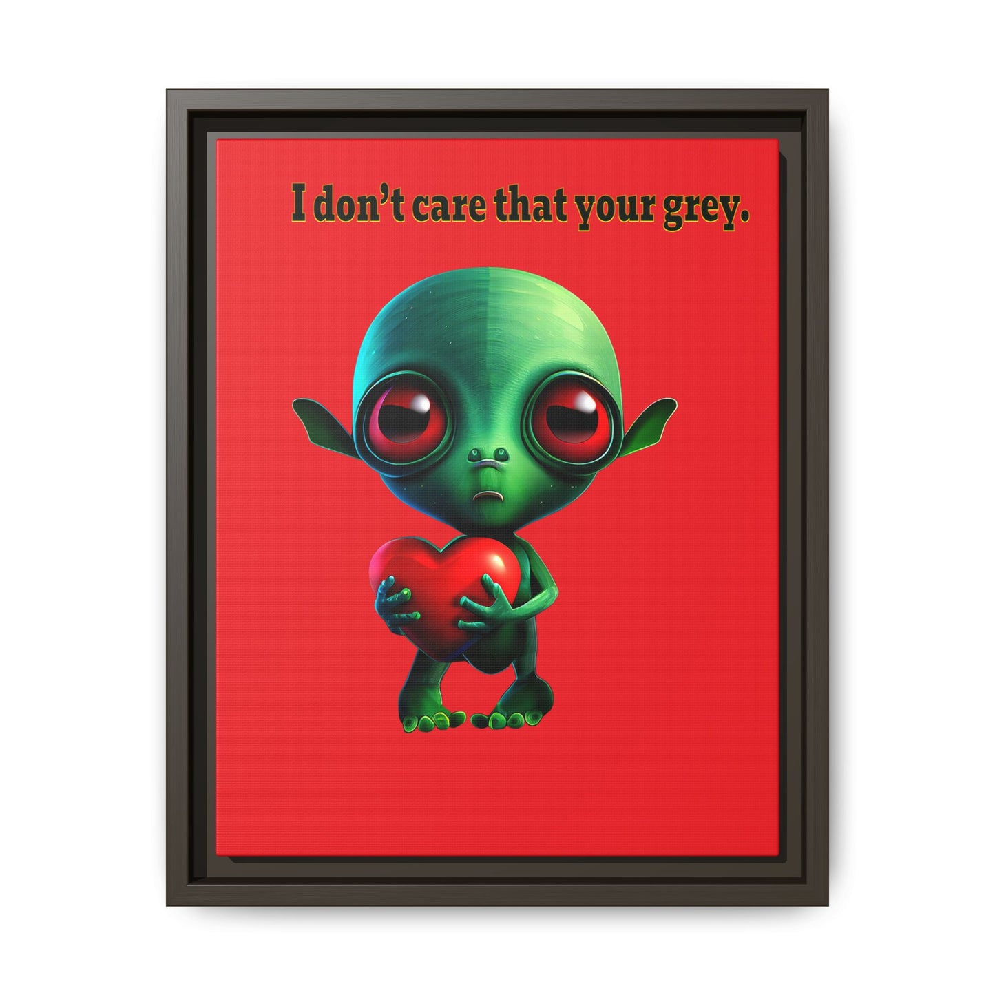 I don't care that your grey - framed canvas art (red)