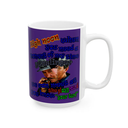 high noon - White Mug (purple)