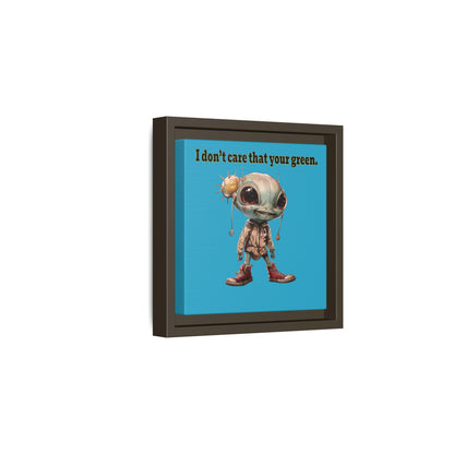 I don't care that your green - framed canvas art (turquoise)