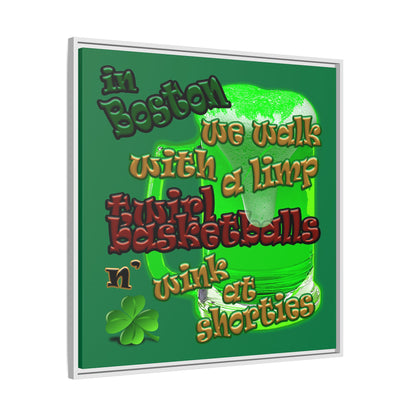 celtics logo - framed canvas art (dark green)