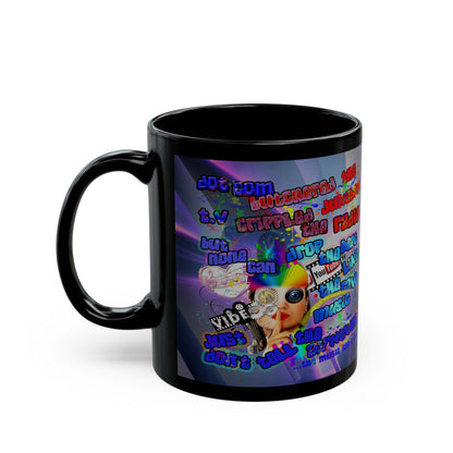 drop the beat - Black Mug (grey-pink wave)