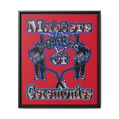 em cee squared - framed canvas art (dark red)