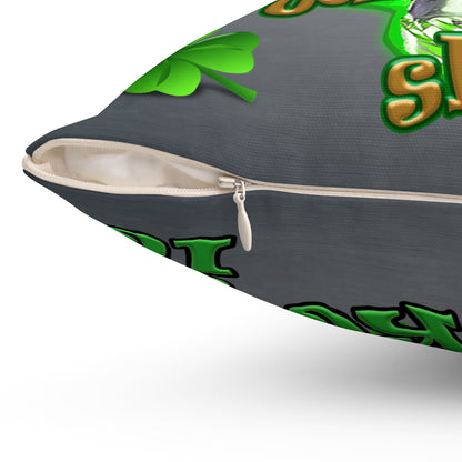 celtics logo - Spun Polyester Square Pillow - (grey-light grey)