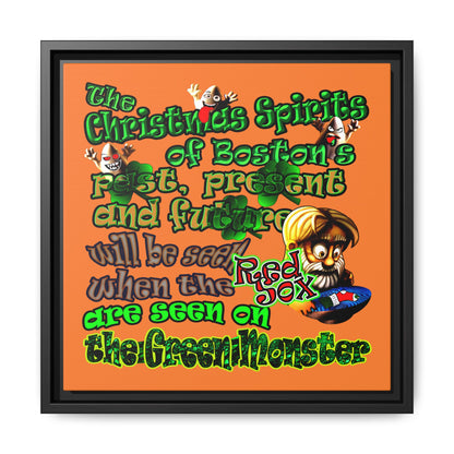 christmas spirits of boston - framed canvas art (crusta)