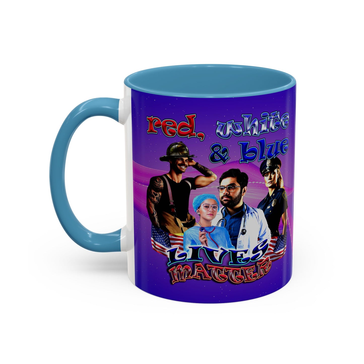 rw&b lives matter - Accent Mug (purple-pink wave)
