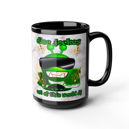 disc jockey - Black Mug (white marble)