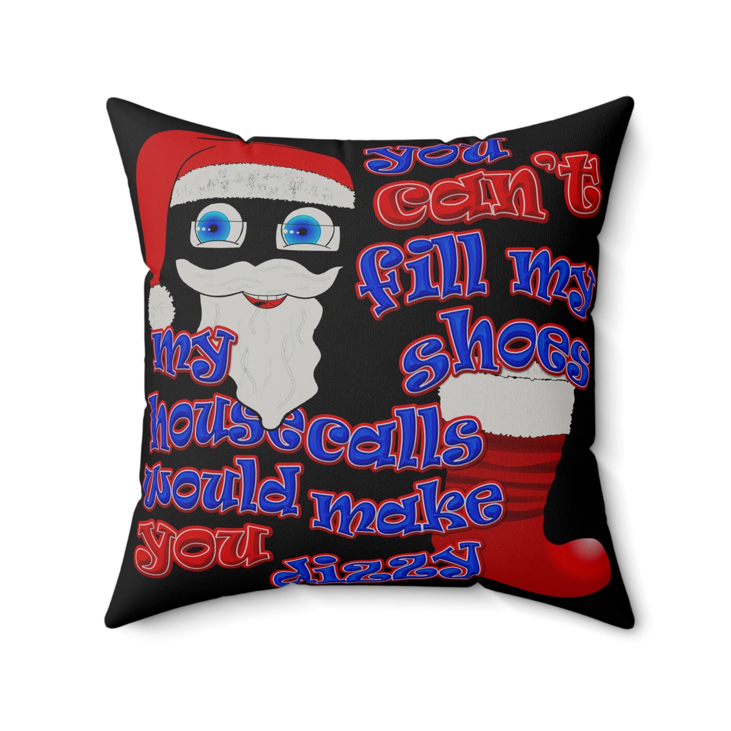 santa's shoes - Faux Suede Square Pillow - (black)